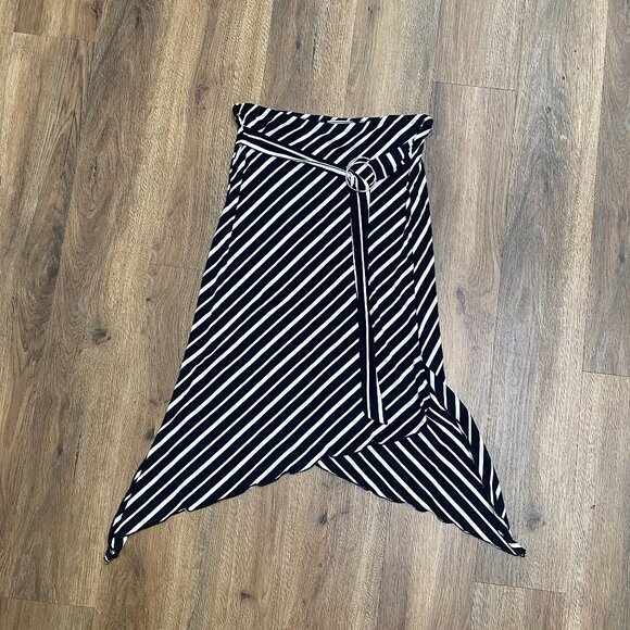 Vintage Y2K Striped Asymmetrical Skirt - Picture 1 of 5
